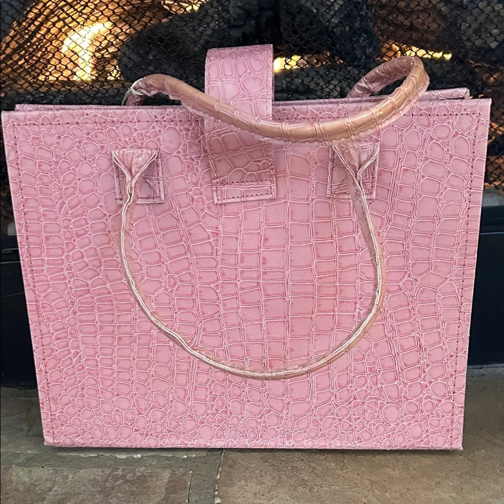 Pink Crocodile Pattern Women's File Organizer